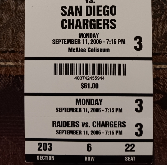 9-11-2006 Oakland Raiders Vs San Diego ChargersPhilip Rivers First NFL Start